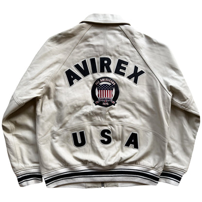 Avirex USA 'Icon' Leather Varsity Jacket - XL
