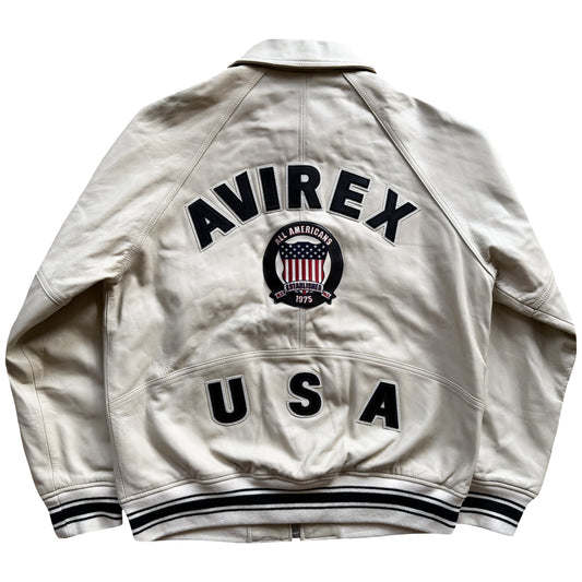 Avirex USA 'Icon' Leather Varsity Jacket - XL