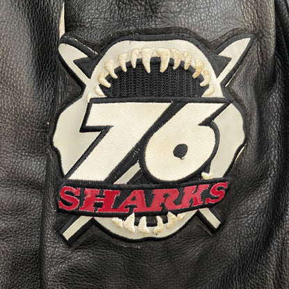 Avirex West Indies Sharks Leather Varsity Jacket - L