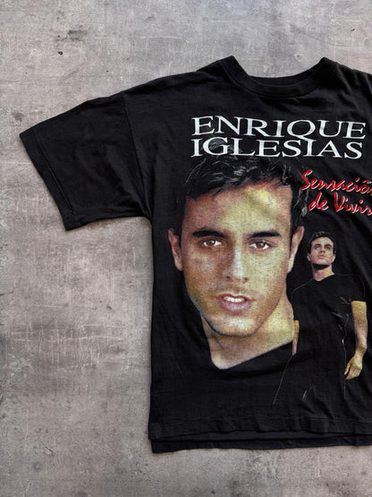 1990's Enrique Iglesias Single Stitch Double Graphic Tee | Medium, Black