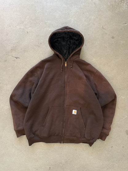 1990’s Carhartt Lined Hoodie - XL | Brown, Red