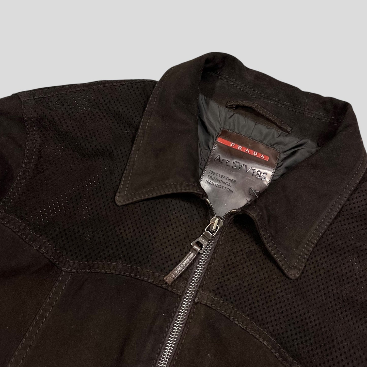 Prada Sport 2006 Leather Suede Perforated Western Jacket - IT52 (M) | Default Title, Multicoloured