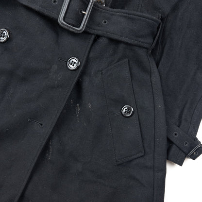 Vintage 2000s Burberry Belt Waist Wool Trench Jacket Womens Size S | Small, Black