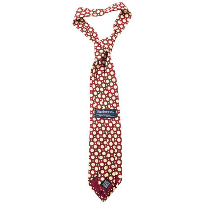Vintage 90s Burberry Polka Dot Silk Tie | O/S, Cream