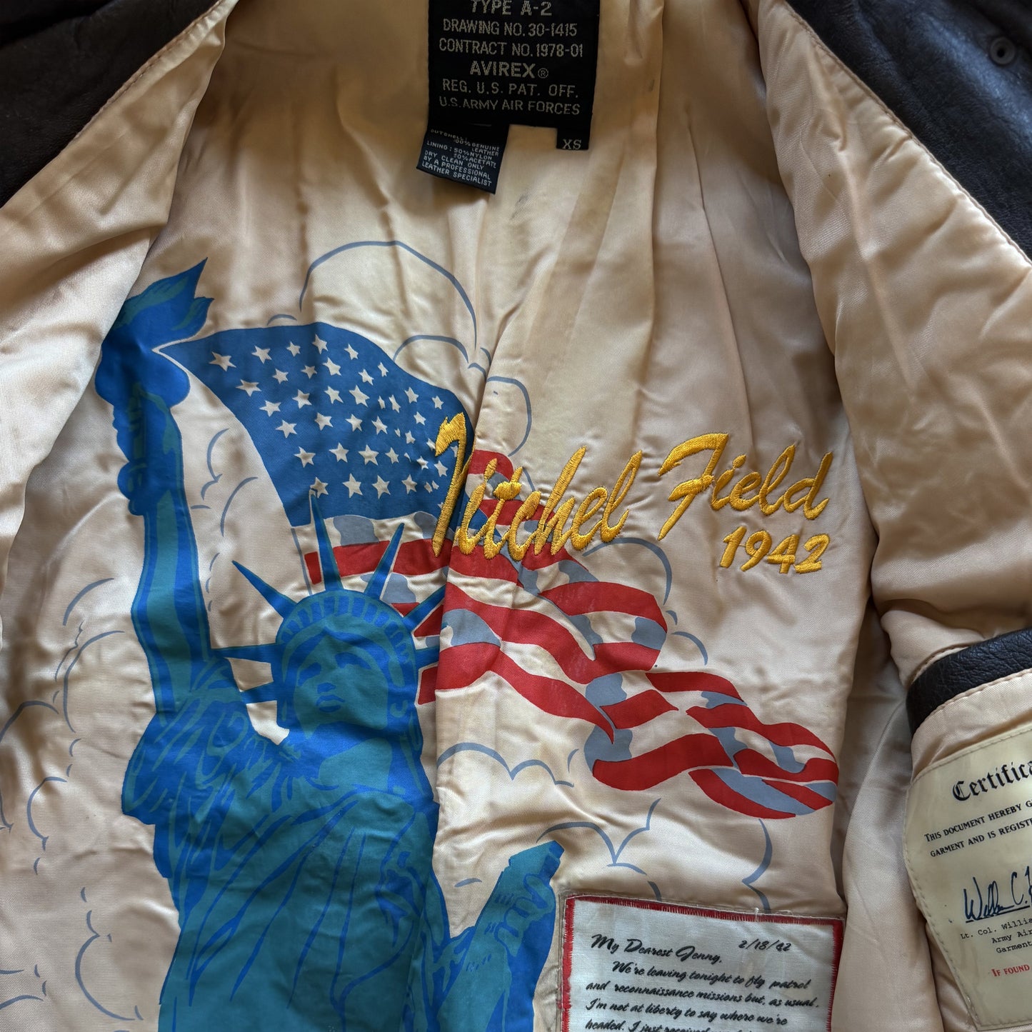 Avirex 'Sleepy-Time Gal' A2 Leather Flight Jacket - XS / S