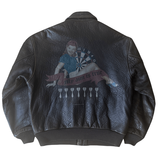 Avirex 'My Aim Is True' 1989 A2 Leather Flight Jacket - M / L | M / L, Red