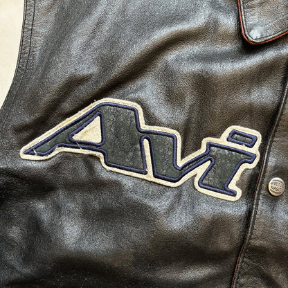 Avirex All Star Goalers Leather Varsity Jacket - M