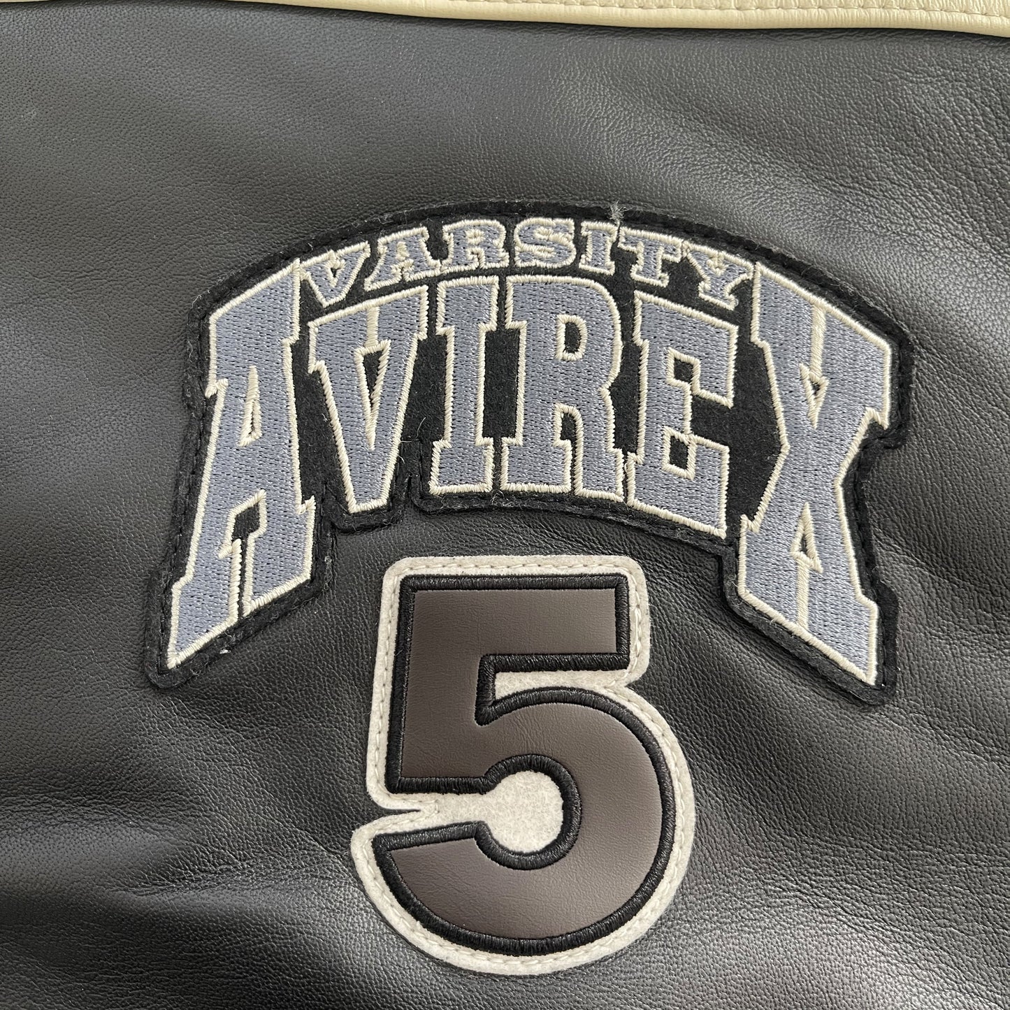 Avirex Wildbears Leather Varsity Jacket - XL | XL, Black