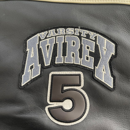 Avirex Wildbears Leather Varsity Jacket - XL | XL, Black