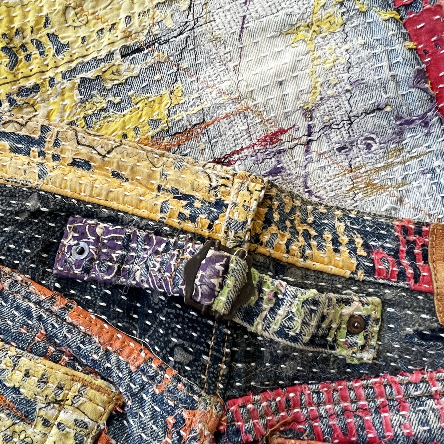 Boro Bandana Sashiko Distressed Jeans - W30"