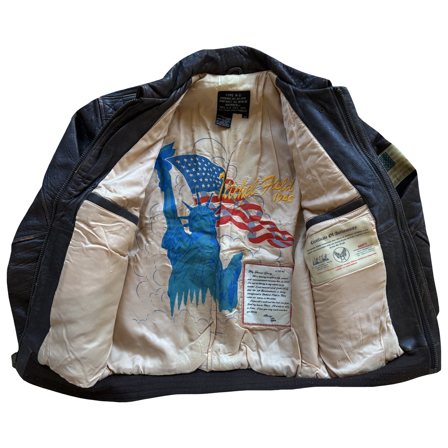 Avirex 'Sleepy-Time Gal' A2 Leather Flight Jacket - XS / S