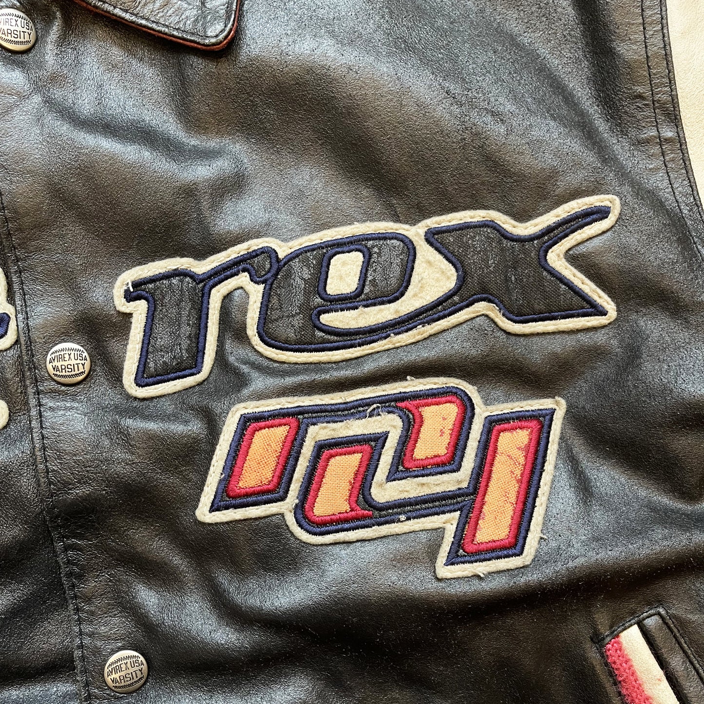 Avirex All Star Goalers Leather Varsity Jacket - M