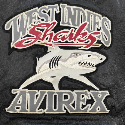 Avirex West Indies Sharks Leather Varsity Jacket - L