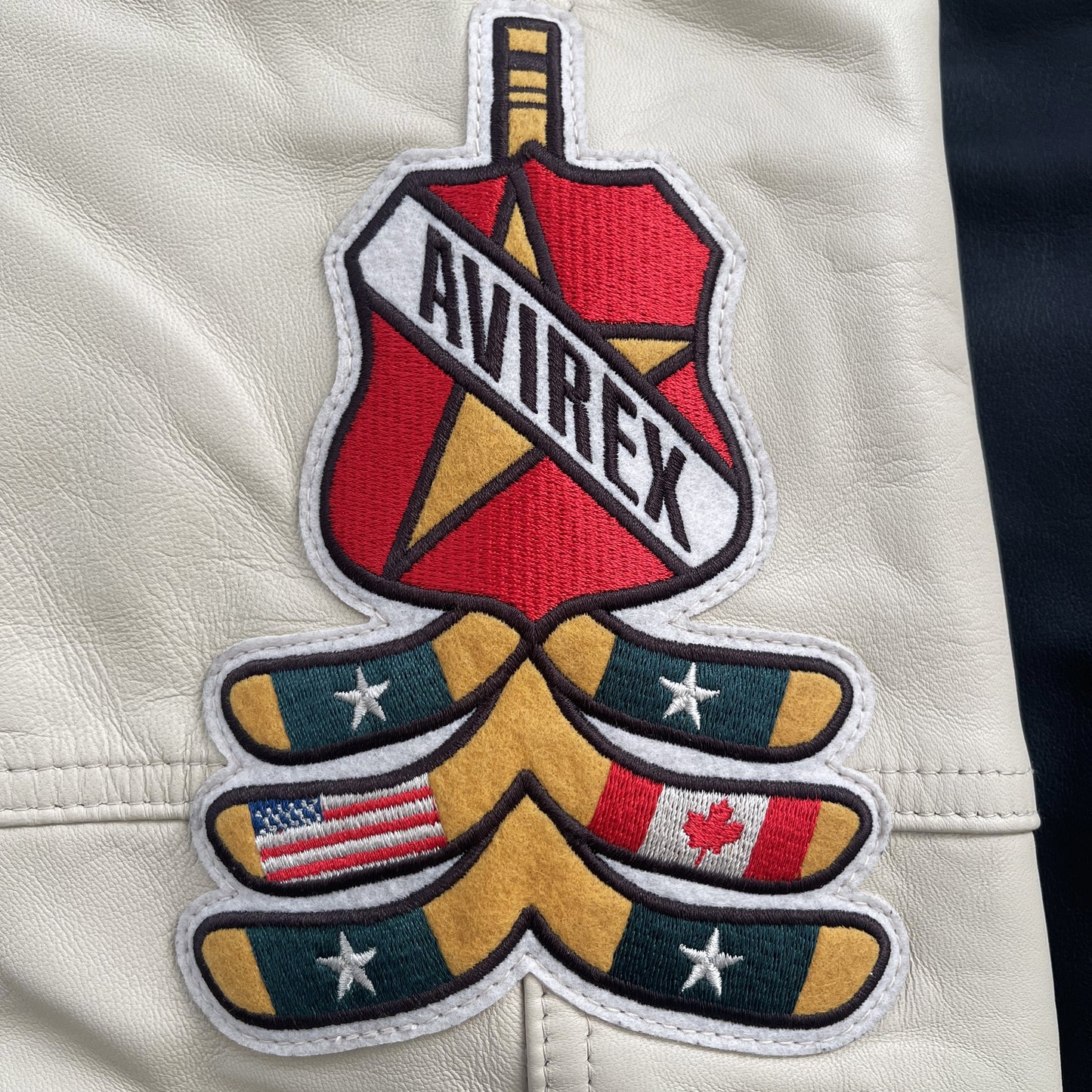 Avirex Wild Bears Leather Varsity Jacket - XXL