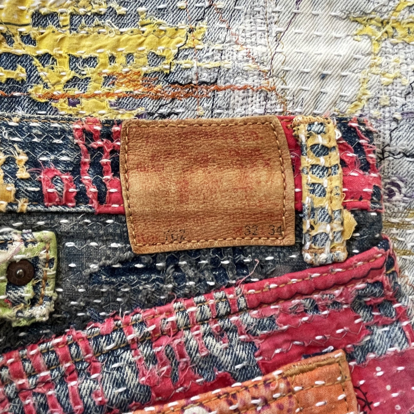 Boro Bandana Sashiko Distressed Jeans - W30"