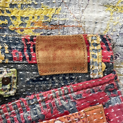 Boro Bandana Sashiko Distressed Jeans - W30"