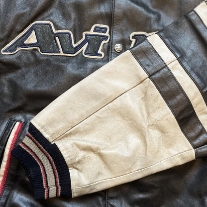 Avirex All Star Goalers Leather Varsity Jacket - M