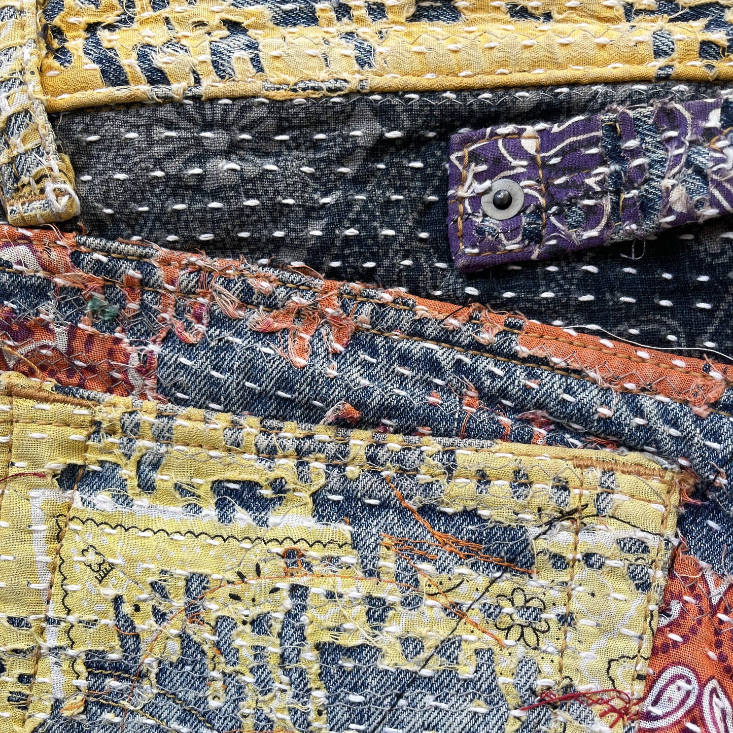 Boro Bandana Sashiko Distressed Jeans - W30"