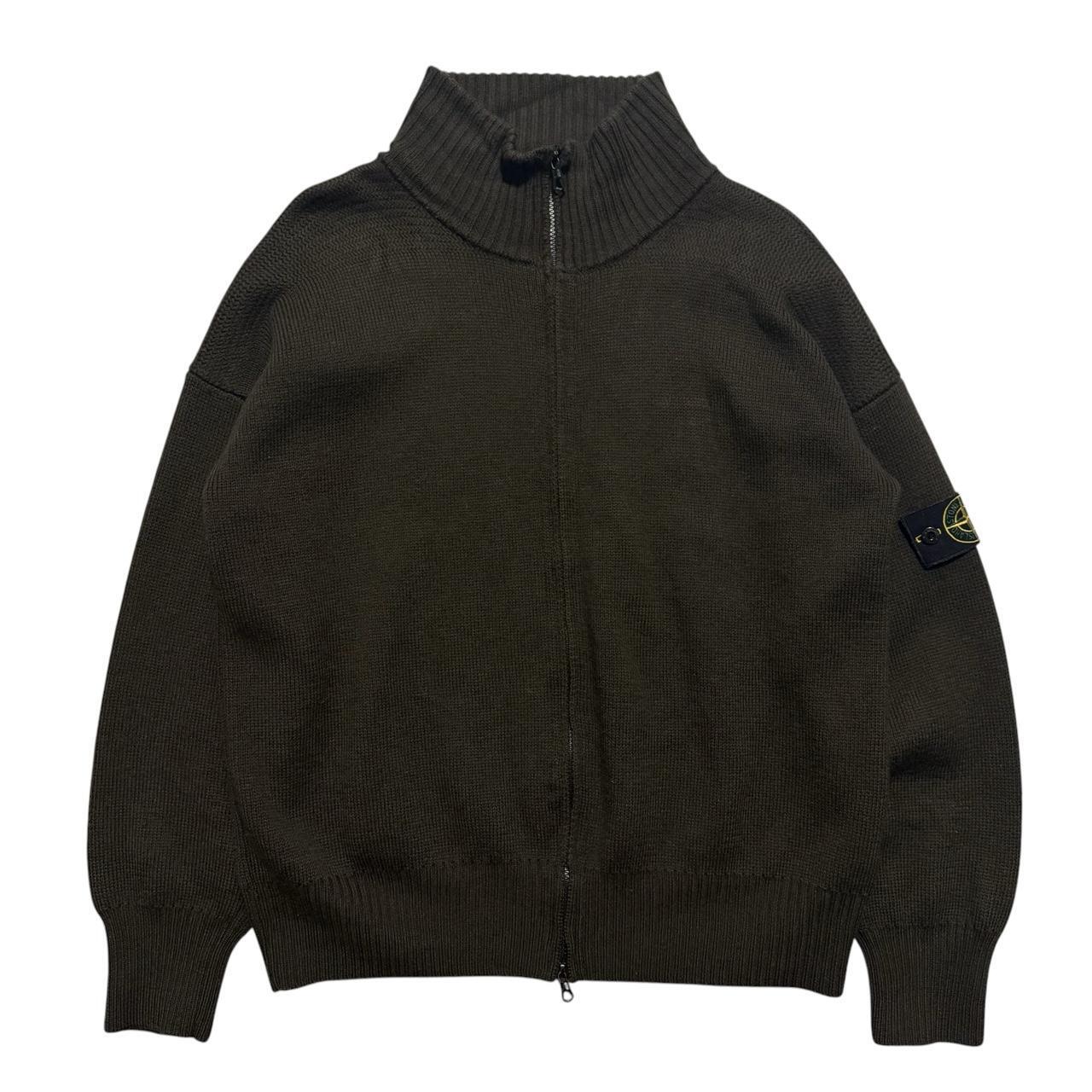Stone Island 2000's Zip Up Knit | XL, Brown