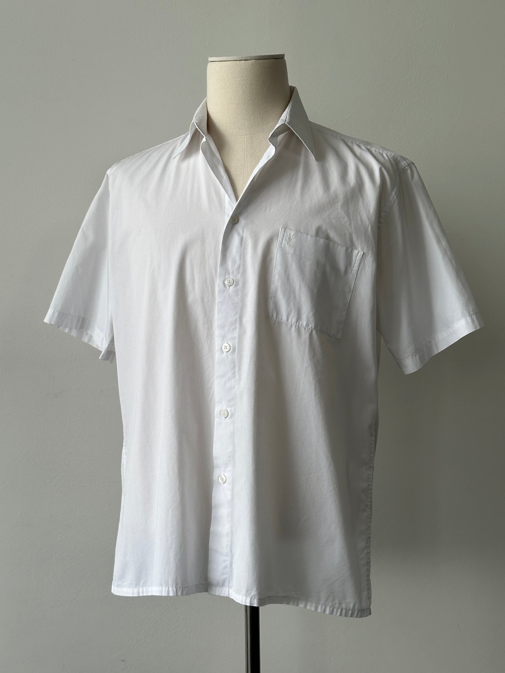 Yves Saint Laurent Pour Homme 2000s Cotton Short Sleeve Shirt - L