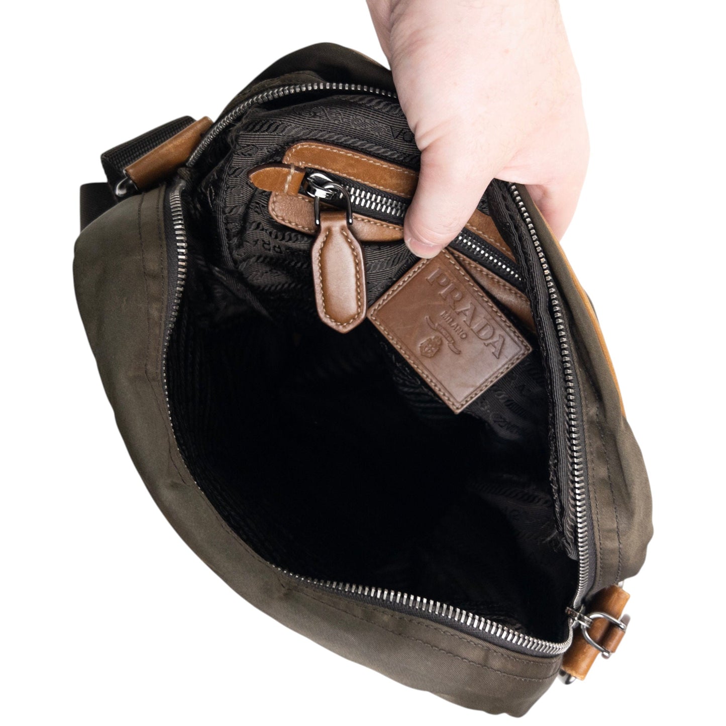 Vintage 2000s Prada Crossbody Bag | O/S, Brown