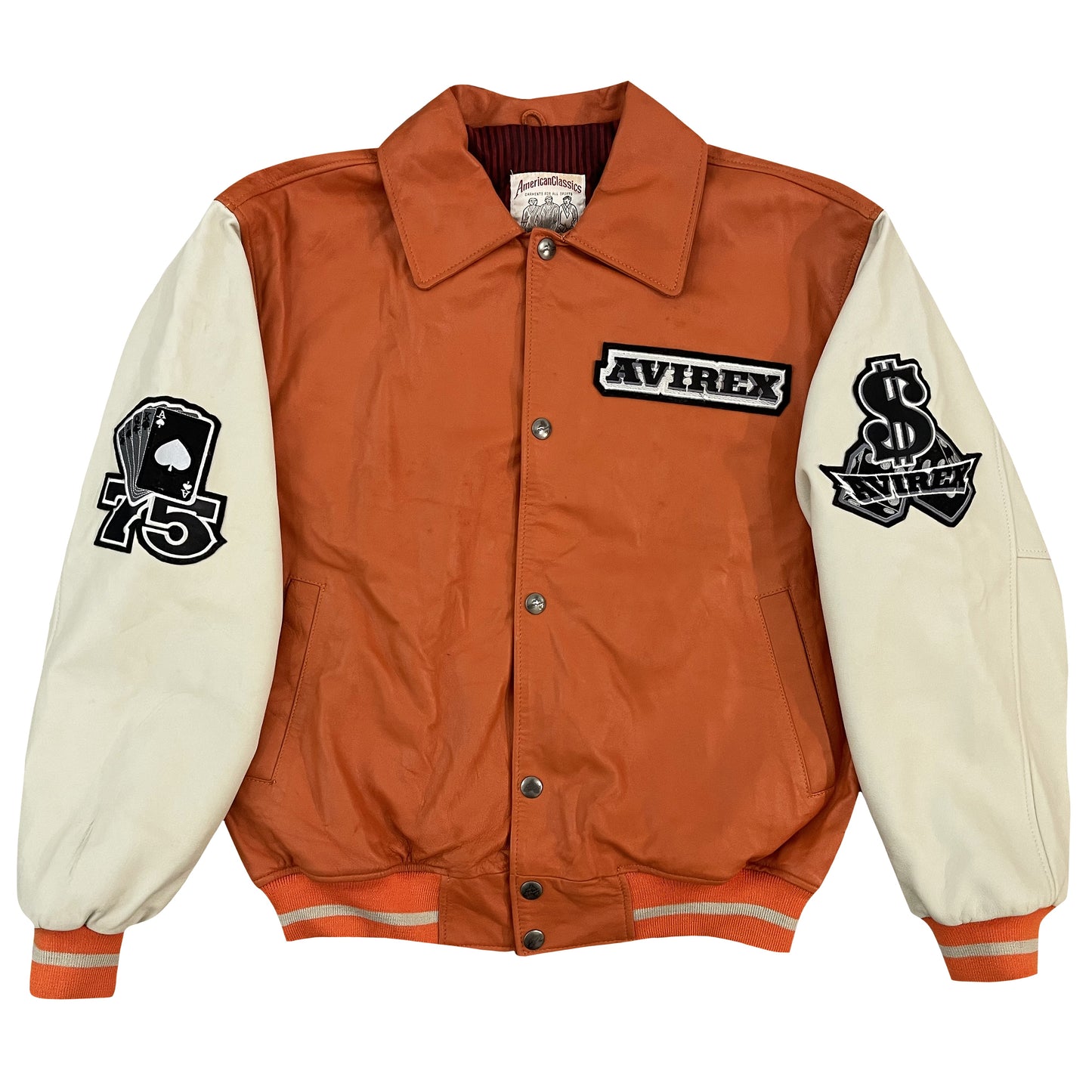 Avirex Hi-Rollers Leather Varsity Jacket - M