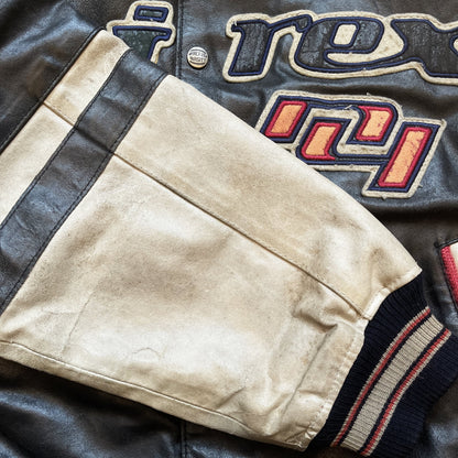 Avirex All Star Goalers Leather Varsity Jacket - M