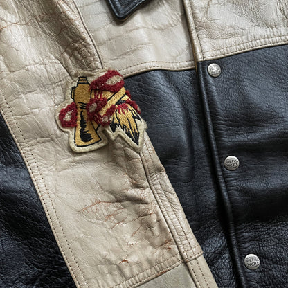 Avirex 'Sioux Chiefs' Leather Varsity Jacket - M