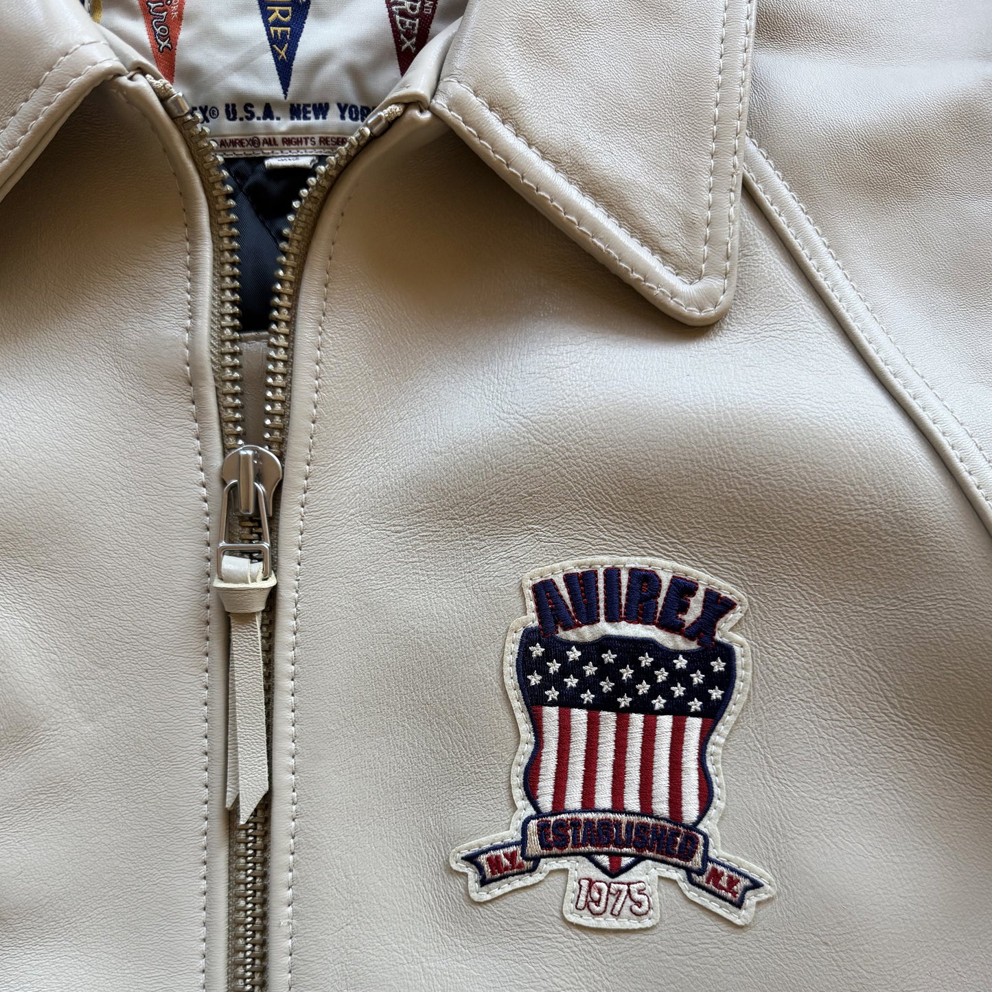 Avirex USA 'Icon' Leather Varsity Jacket - XL