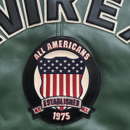 Avirex USA Signature Leather Varsity Jacket - L | Large, Green
