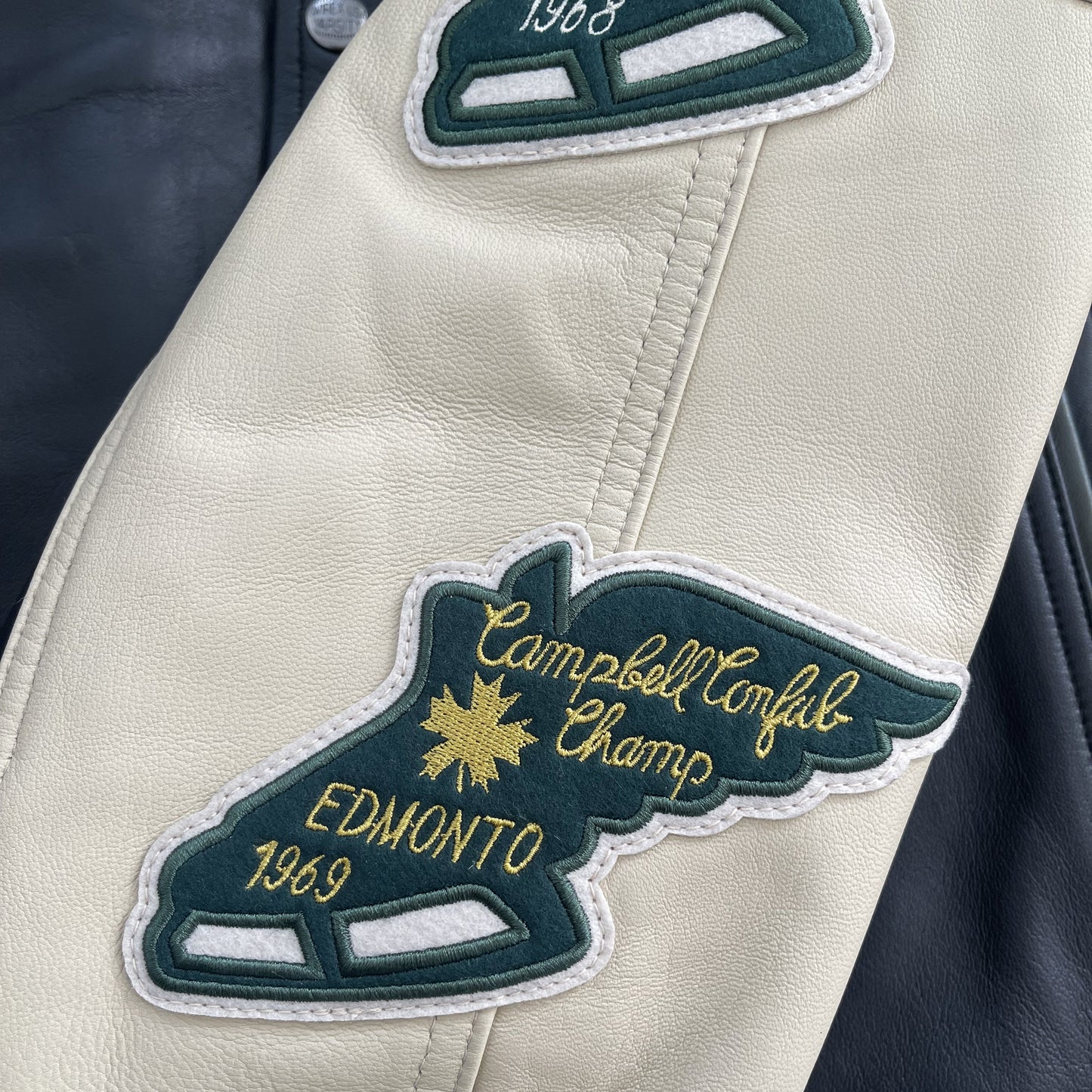 Avirex 'North West Wild Bears' Leather Varsity Jacket - XXL