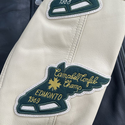 Avirex 'North West Wild Bears' Leather Varsity Jacket - XXL