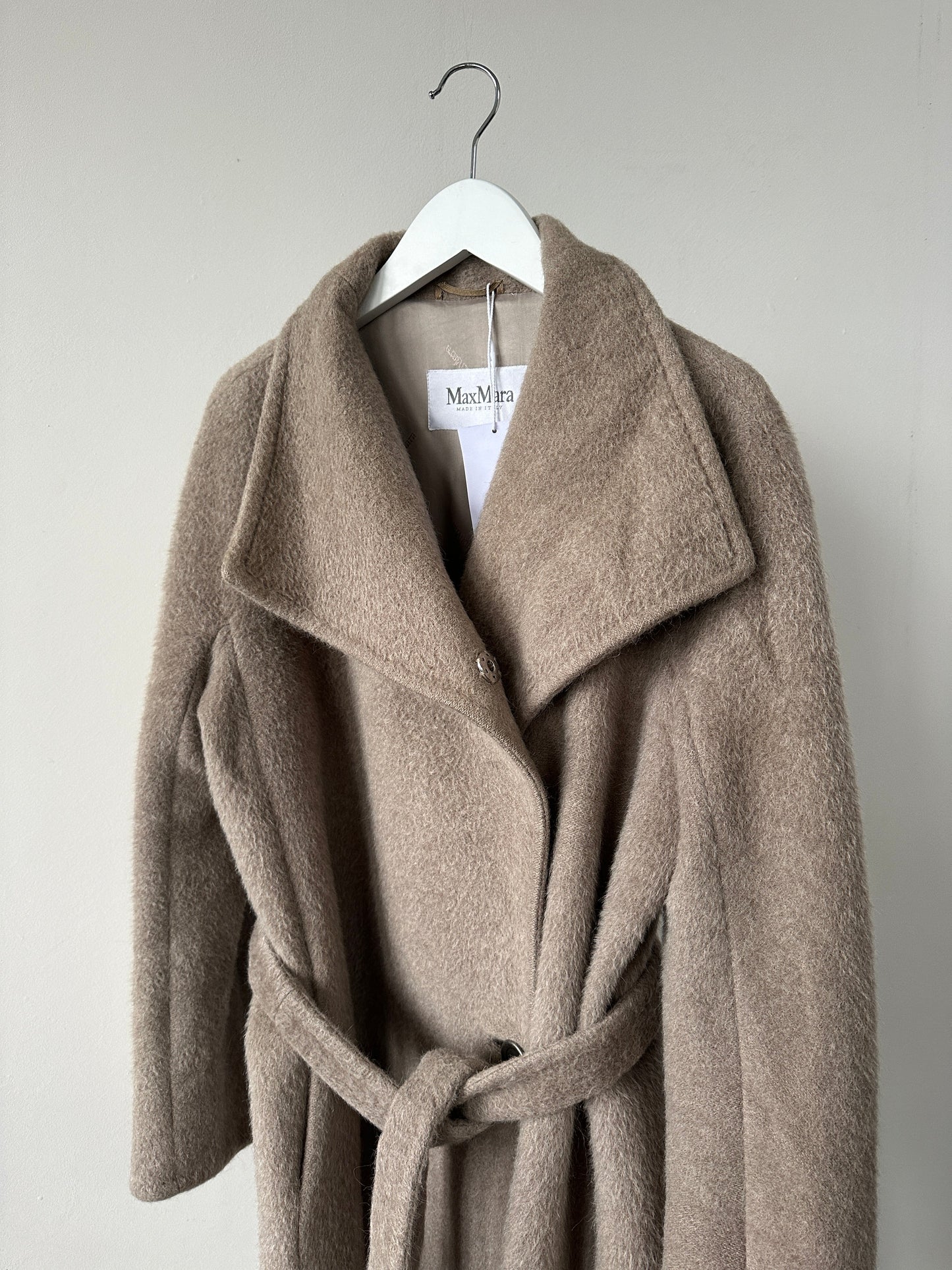 Max Mara Alpaca Wool Belted Wrap Coat - S/M