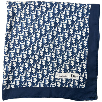 Vintage 2000s Dior Monogram Silk Scarf | O/S, Navy