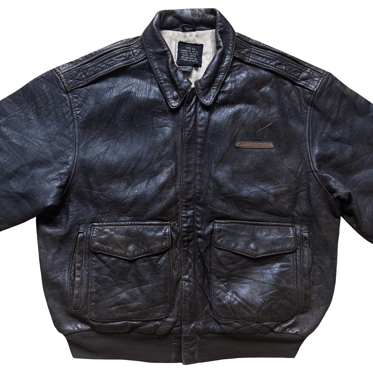 Avirex 'China Doll' 1987 A2 Leather Flight Jacket - XL | XL, Red