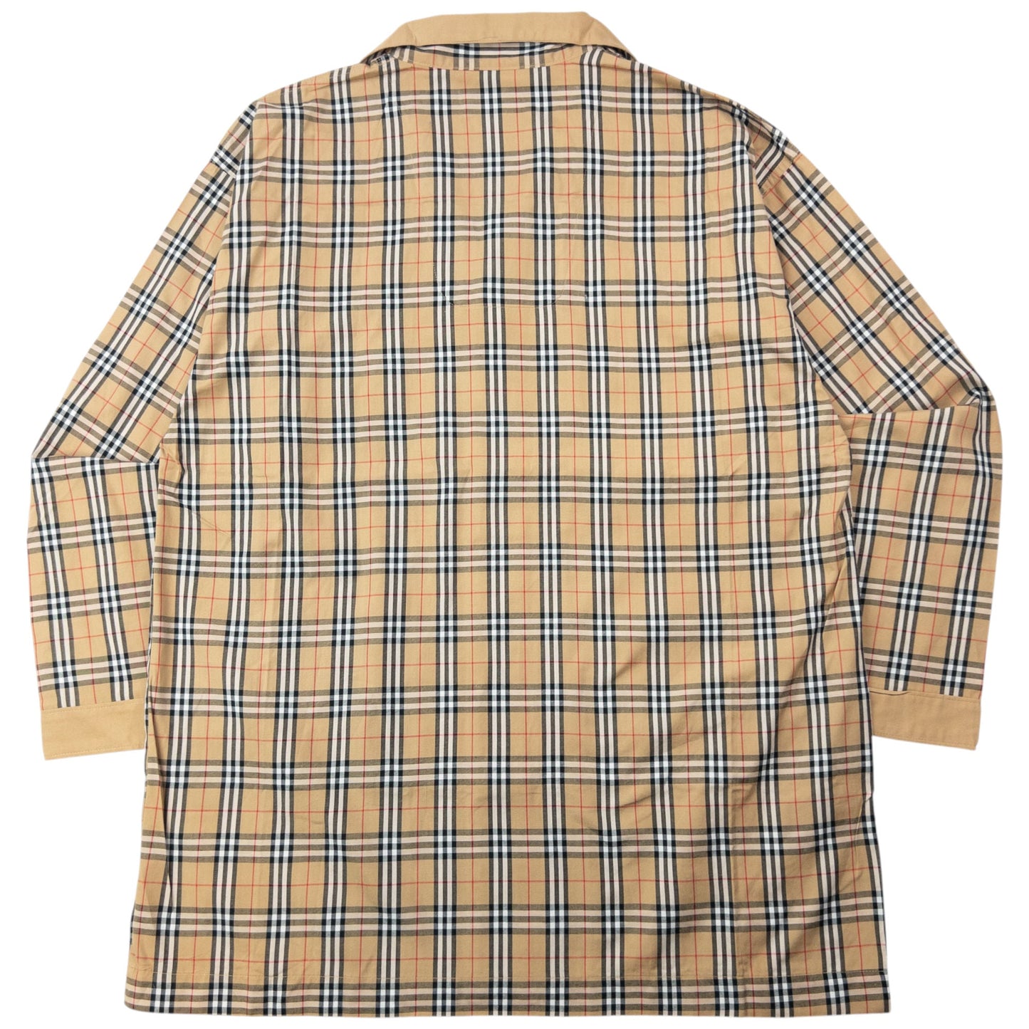 Vintage 2000s Burberry Nova Check Long Sleeve Button Up Pyjama Shirt Size L | Large, Beige