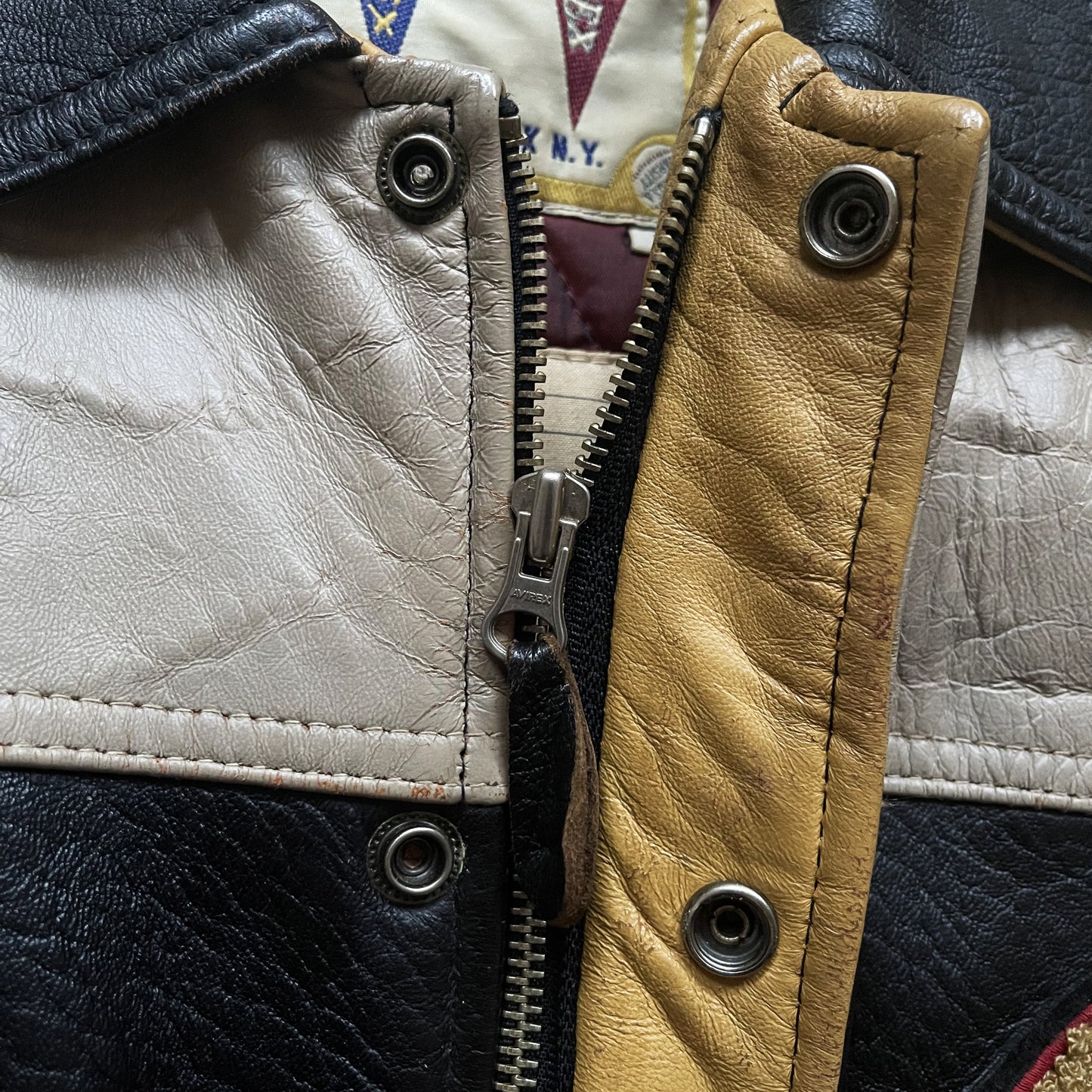 Avirex 'Sioux Chiefs' Leather Varsity Jacket - M