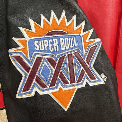 Jeff Hamilton NFL 49ers XXIX Super Bowl Champions 1995 Leather Jacket - L