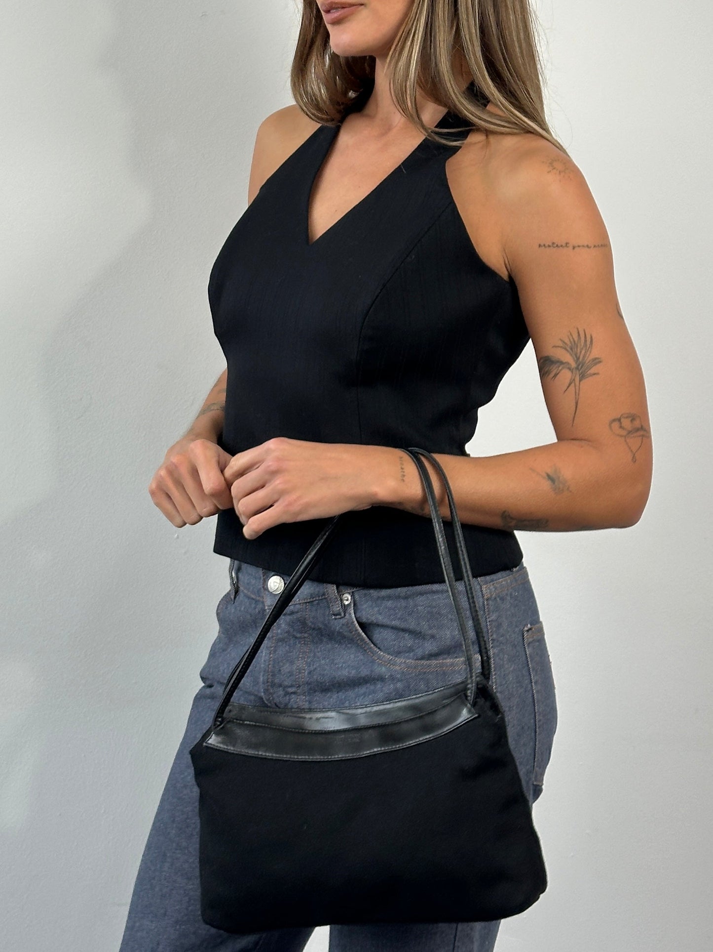 Vintage 2000s Structured Halterneck Top - L