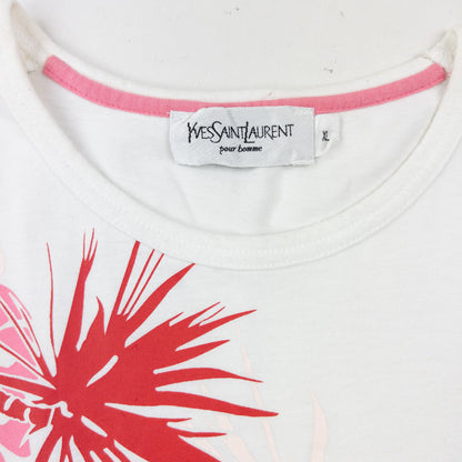 Vintage 2000s YSL Yves Saint Laurent Tropical Graphic T Shirt Size M | Medium, Multicoloured