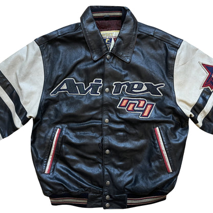 Avirex All Star Goalers Leather Varsity Jacket - M