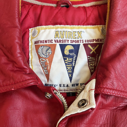 Avirex 'Sioux Football Team' Leather Varsity Jacket - S