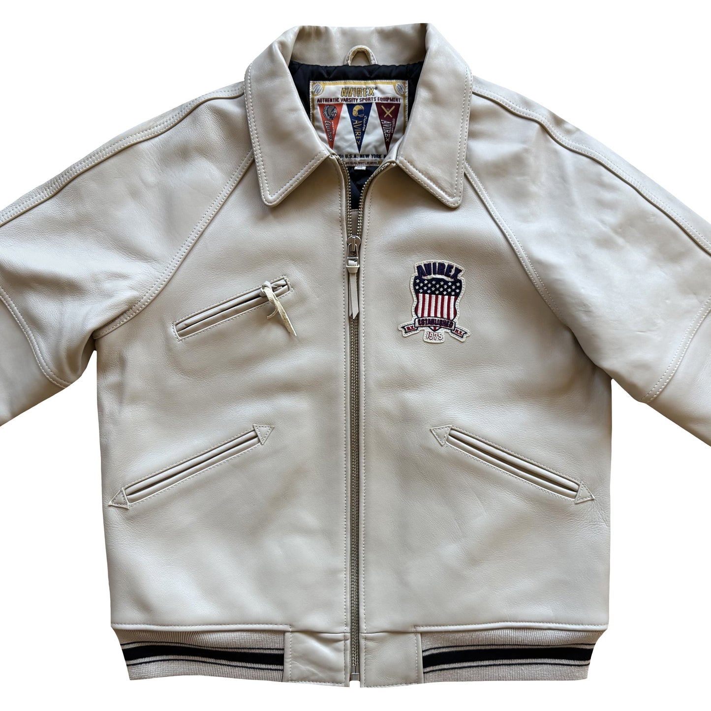 Avirex USA 'Icon' Leather Varsity Jacket - XL