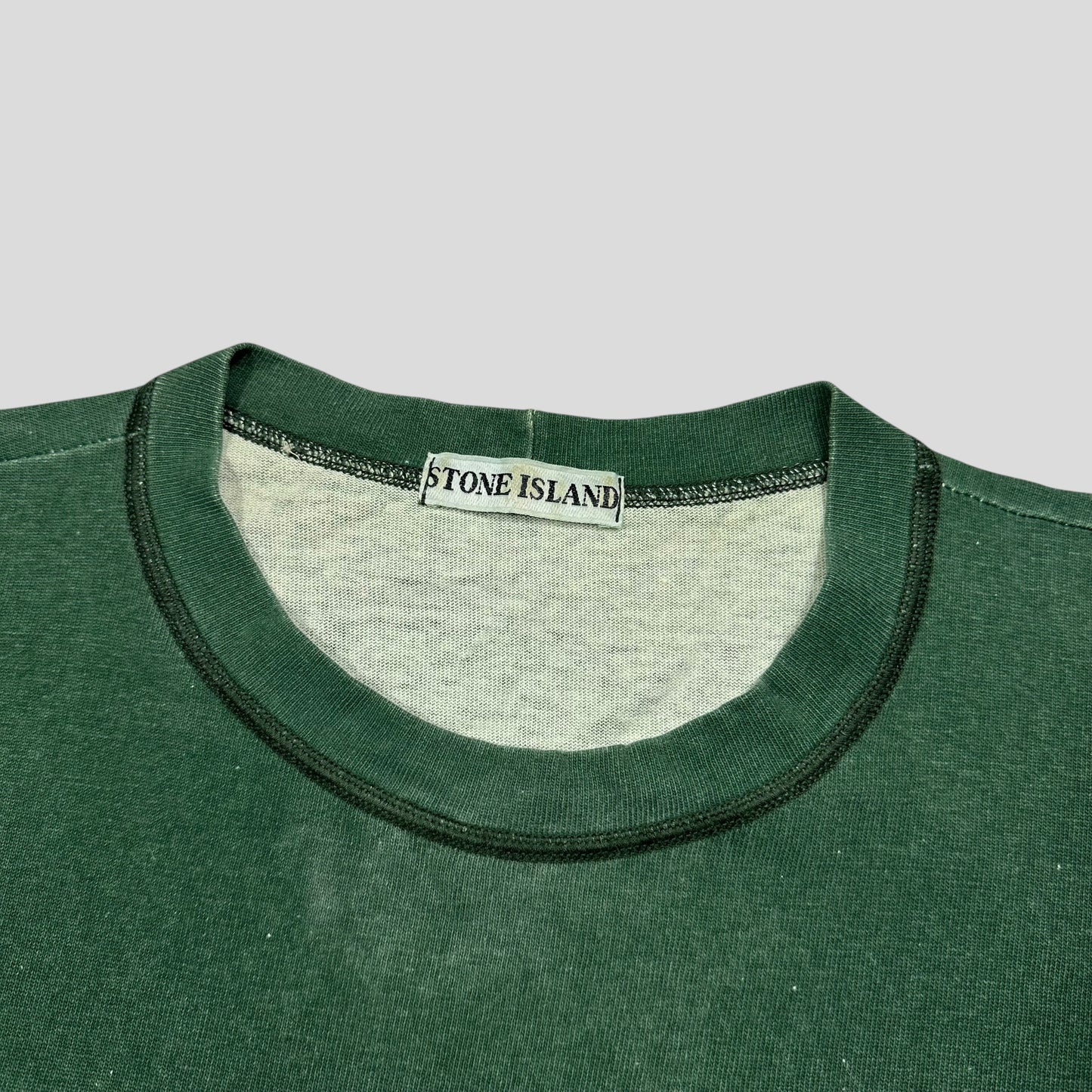 Stone Island 1989 Marina Stripe Washed Green Logo T-shirt - M (L)