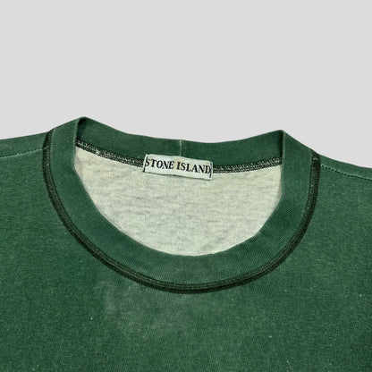 Stone Island 1989 Marina Stripe Washed Green Logo T-shirt - M (L)