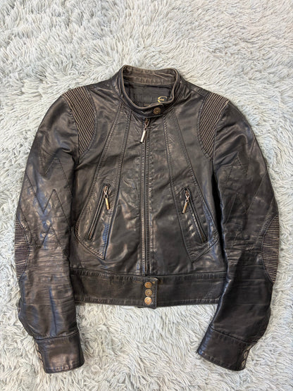 Just Cavalli 00’s Women’s Leather Rocker Biker Jacket - IT40 | O/S, Black