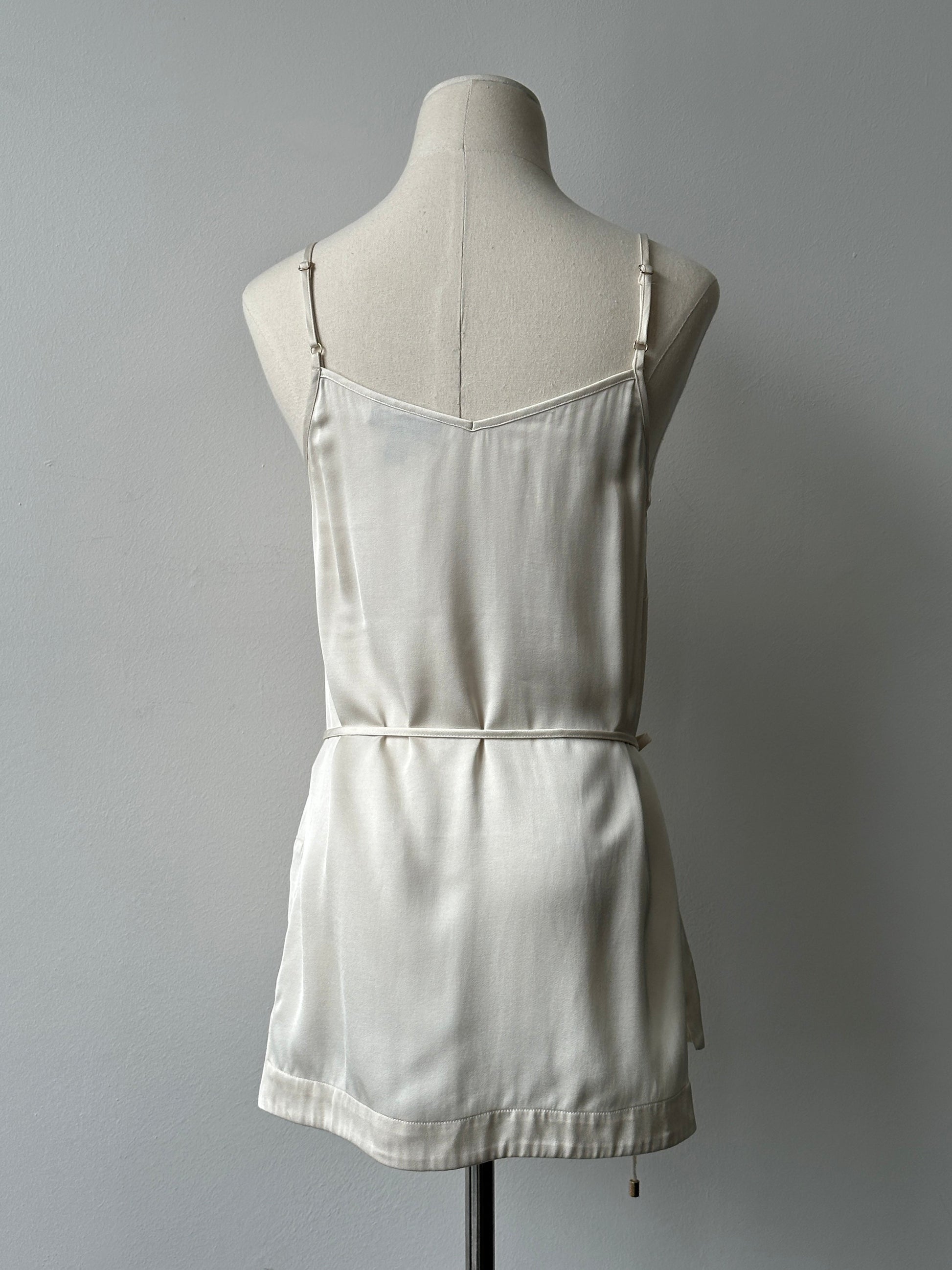 DKNY 2000s Satin Tie Belt Sleeveless Top - S