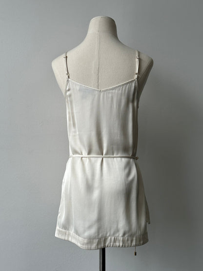 DKNY 2000s Satin Tie Belt Sleeveless Top - S