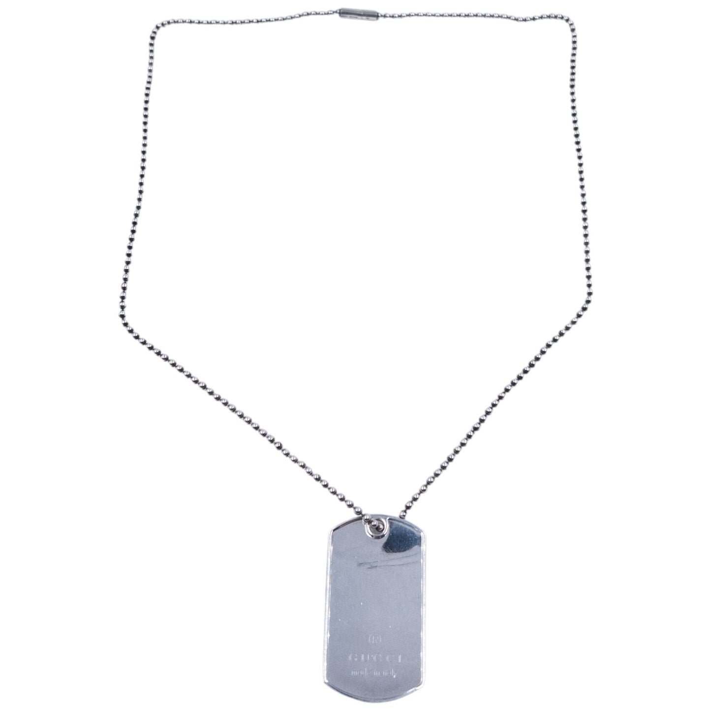 Vintage 2000s Gucci Embossed Dog Tag Necklace