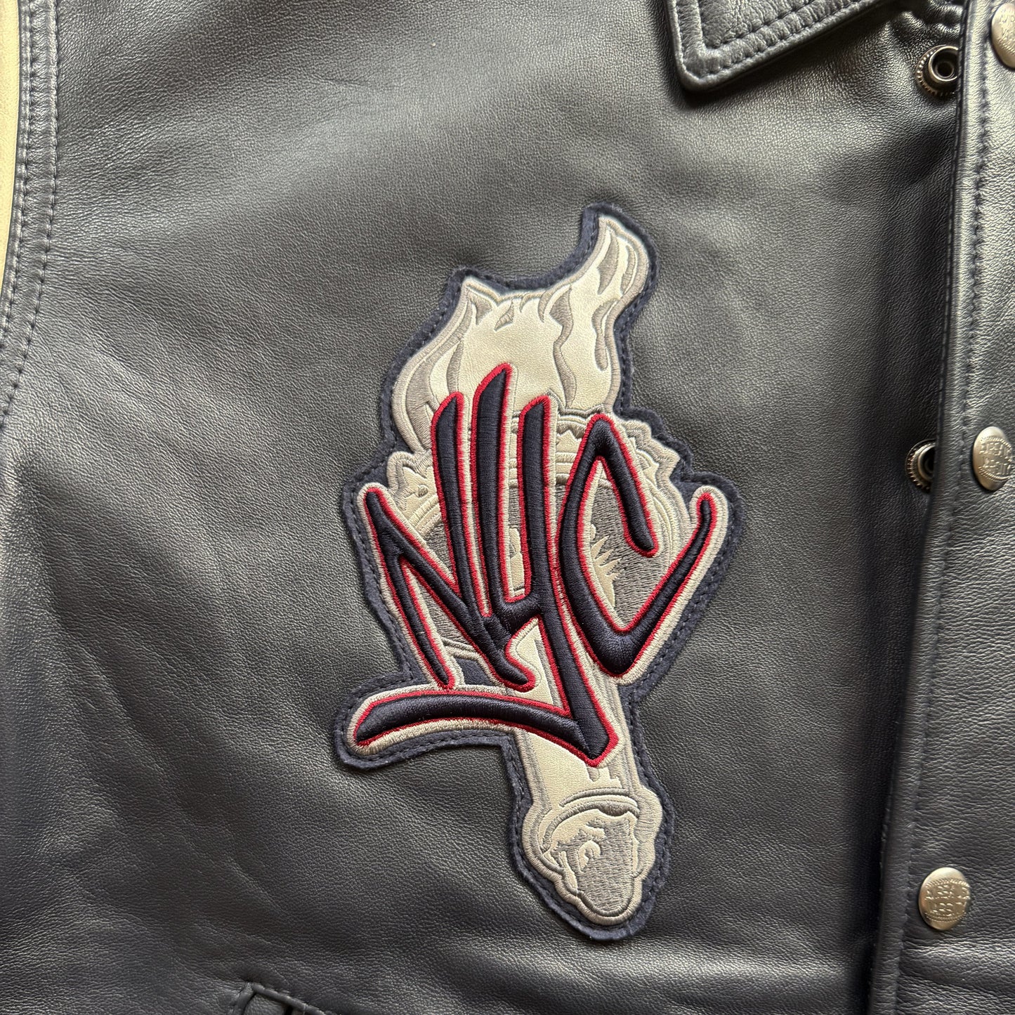 Avirex New York Leather Varsity Jacket - M